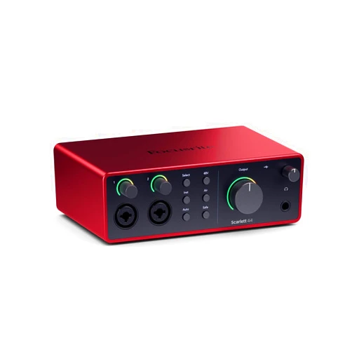 Focusrite Scarlett 4i4 4th Gen USB Audio Interface, for Musicians, Songwriters, Guitarists, Content Creators — High-Fidelity, Studio Quality Recording, and All the Software You Need to Record