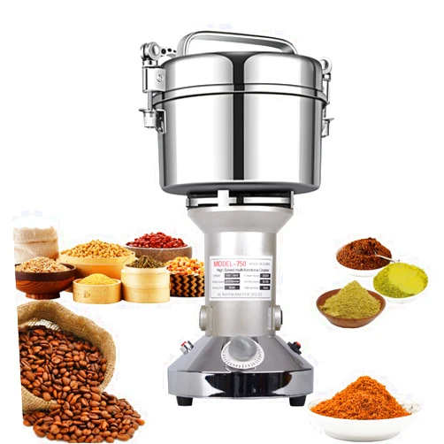 LEJIEYIN Grain Mill Grinder 750g High Speed Electric Stainless Steel Grinder Cereals Corn Flour Pulverizer Powder Machine for Dry Spice Herbs Grains Coffee Rice Pepper(750g Stand Type)