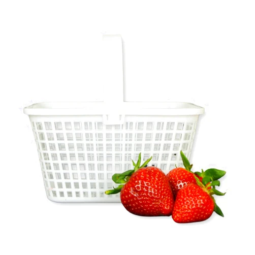 JAK Industrial 12 Pack – Small Plastic Basket with Handle for Produce Display, Harvesting Fruits and Vegetables, Party Décor, or Organization