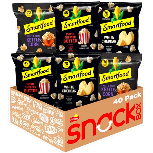 Smartfood Popcorn, Variety Pack, 0.5 Ounce (Pack of 40)