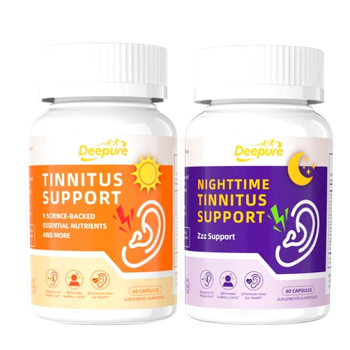 Deepure Tinnitus Auditory Support Capsules-Day & Night Formula with Magnesium Ginkgo and Ashwagandha for Focus,Sleep,Inner Ear Comfort Promote Quieter Mental Clarity Non-GMO Vegan Formula 120 Count
