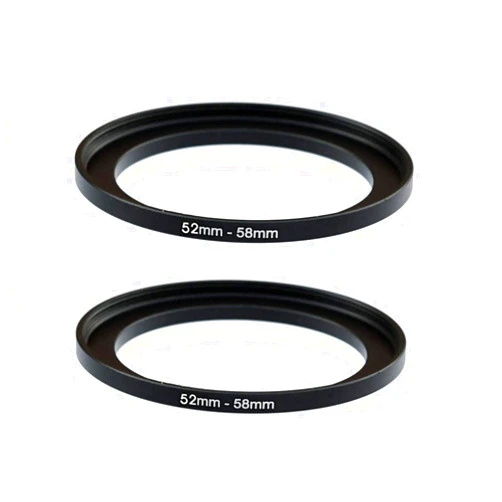 Fotasy (2-Pcs) 52-58MM Step-Up Ring Adapter, 52mm to 58mm Step Up Filter Ring, 52 mm Male 58 mm Female Stepping Up Ring for DSLR Camera Lens and ND UV CPL Infrared Filters
