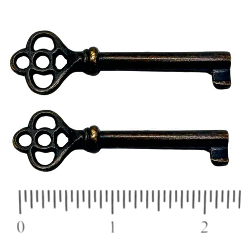 SupplyInfinite Universal Skeleton Key Set - Hollow Barrel Key for Cabinets, Doors, Desks, and Antique Furniture (Antique Brass, Set of 2)