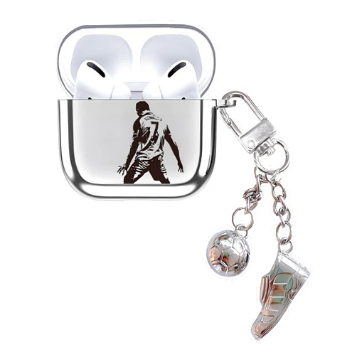 Grtcopan Case for Apple Airpods 4 - Grtcopan Airpods 4 Cases 2024 Cover Anti-Drop Silicone iPods 4 Earbuds Wireless Accessorie Charging Cases,with Keychain Soccer for Airpod iPods 4th Generation (Soccer - C)