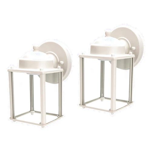 LIT-PaTH Outdoor LED Wall Lantern, Wall Sconce as Porch Lighting Fixture, 5000K Daylight White, 9.5W 800 Lumen, Aluminum Housing Plus Glass, White Finish-2Pack