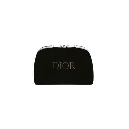 Dior Christian Dior Black Pouch Velvet Cosmetic Pouch Novelty Pouch Logo Present Black, Black