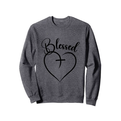 Maria's Jesus Has My Back Faith Tees Blessed Heart Cross Jesus Has My Back Faith Christian Sweatshirt