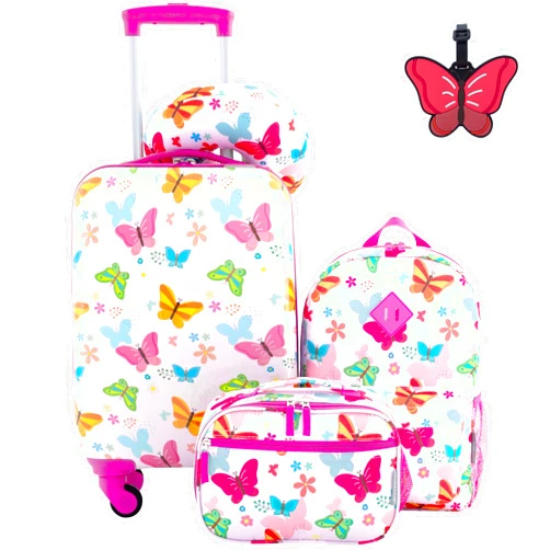 Travelers Club 5 Piece Kids' Luggage Set, Butterfly