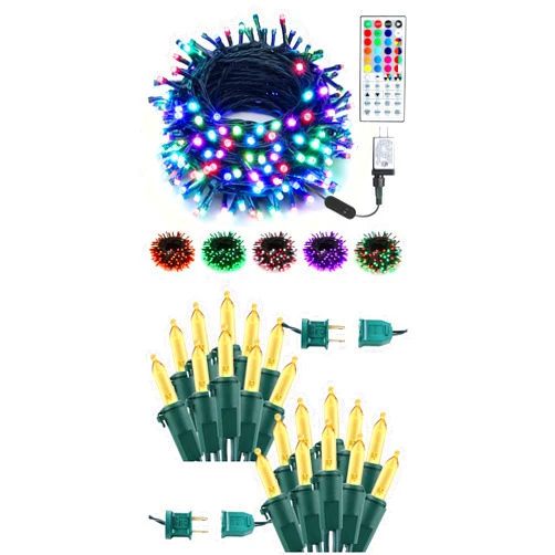 Brizled (Bundles) 200 LED RGB Color Changing Xmas Lights + 2 Pack 100 LED Color Xmas Lights for Christmas Tree Home Party Indoor Outdoor Decorations