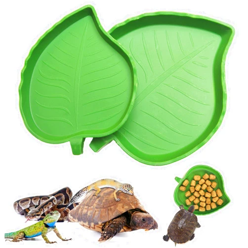 HRXMS Reptile Water Dish, 2 Sizes for Reptiles: Perfect for Turtles, Lizards & More - Easy Drink & Eat Bowl
