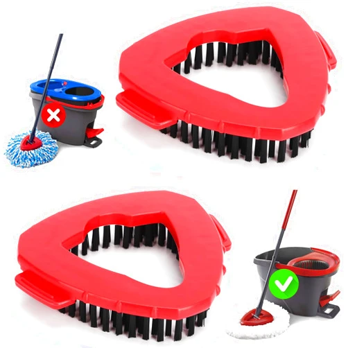 Funtin 2-Pack Mop Scrub Brush Head Compatible with Ocedar EasyWring 1-Tank Spin System, Shower Floor Scrubber for Bathroom Kitchen, Not Fit RinseClean (1-Tank (2-Pack))