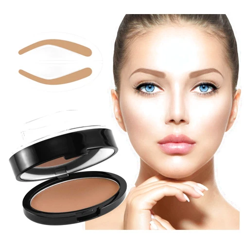 Boobeen Eyebrow Seal Stamp Powder - Waterproof 3 Seconds Eye Make Up Nature Coloring Kit - Creates Natural Looking Brows for Makeup Beginners