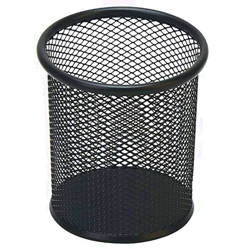 HSYMQ Black Pen Holder Cup for Desk, Black Wire Mesh Pencil Cup Holder for Desk Office Pen Organizer
