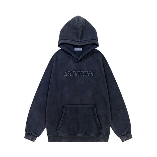 Aelfric Eden Mens Hoodies Oversized Vintage Acid Wash Hoodie Heavyweight Cotton Fleece Hoodies Hooded Sweatshirt Streetwear