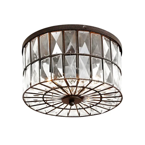 Generic Modern Crystal Flush Mount Ceiling Light - Crystal Hallway Light Chandelier Kitchen Lighting Fixtures Ceiling Black Flush Mount Light for Bedroom Bathroom Entryway Dining Room Porch (12 Inch)