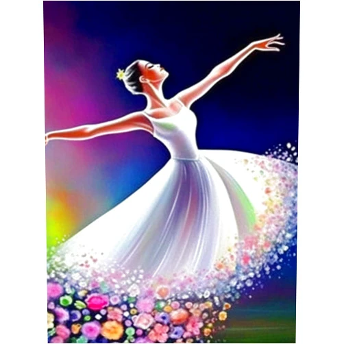 SKRYUIE 5D Diamond Art Painting Dancer Full Drill by Number Kits, DIY Rhinestone Pasted Paint with Diamond Set Arts Craft Decorations (12x16inch)