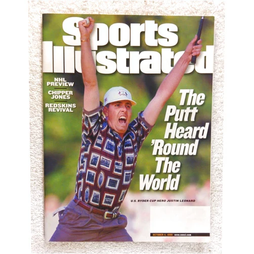 Sports Illustrated Justin Leonard - U.S. Ryder Cup Hero - The Putt Heard 'Round the World - Sports Illustrated - October 4, 1999 - The Country Club, Brookline, Massachusetts - Golf - SI