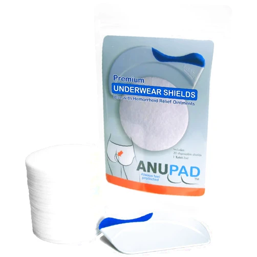 ANUPAD Ultimate No Mess Hemorrhoid Pads for Fast Relief - Premium Pads for Use with Cream for Itching and Bleeding - includes Tuck-it Applicator to Prevent Mess On Your Hands and Undewear