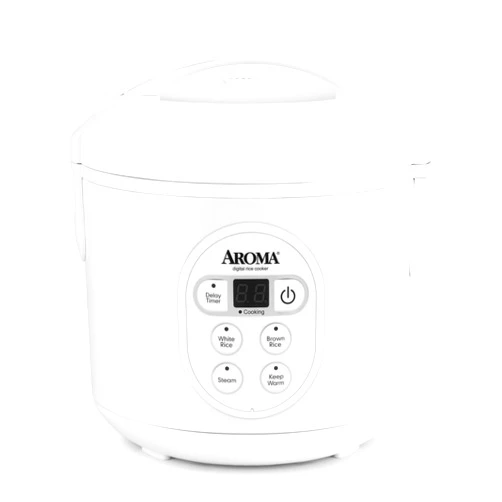 Aroma Housewares 8-Cup (Cooked) (4-Cup UNCOOKED) Digital Rice Cooker and Food Steamer (ARC-914D),White