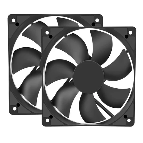 Qirssyn 2-Pack 120mm x 25mm 12 Volt DC Brushless Computer Cooling Fan 2-Pin