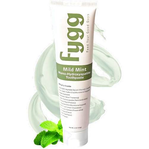 Fygg Fluoride Free Toothpaste, Nano Hydroxyapatite (Mild Mint) | Dentist Recommended - for Remineralizing, Whitening, & Sensitive Teeth - Premium Tooth Paste for Adults & Kids Oral Care (4oz)