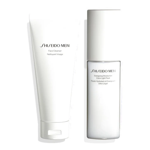 Shiseido Men Face Cleanser (125 mL) + Men Energizing Moisturizer Extra Light Fluid (100 mL)