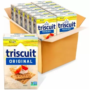 Triscuit Original Whole Grain Wheat Crackers, 102 Ounce (Pack of 12) Non-GMO
