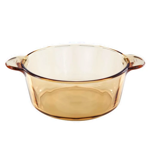 Visions 1055330 VM2.25 2.25L Amber Glass Casserole/Dutch Oven Round Dish