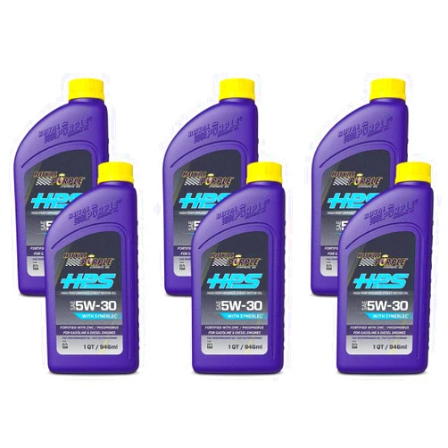 Speedway Motors Royal Purple HPS 5W30 High Performance Engine Oil, 6 Quart Case
