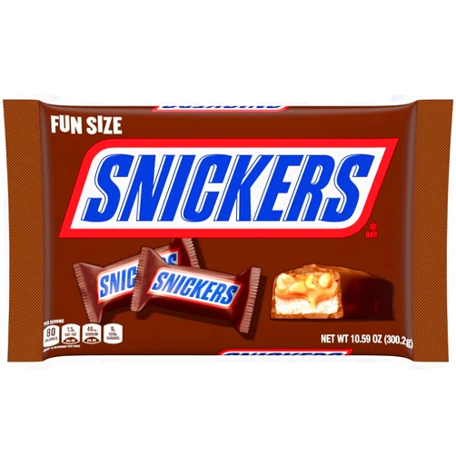 SNICKERS Original Chocolate Candy Bars, Fun Size, Halloween Candy, 10.59 oz Bag