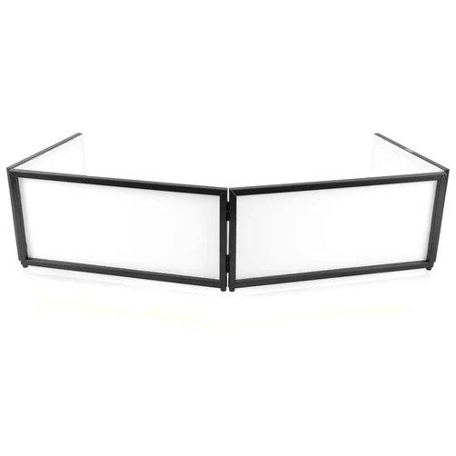 Pyle DJ Booth Foldable Cover Screen - Portable 5.6 ft Tabletop Event Facade Front Board Video Light Projector Display Scrim Panel -Folding Steel Frame Panel Stand, Stretchable Lycra Spandex PDJFAC02