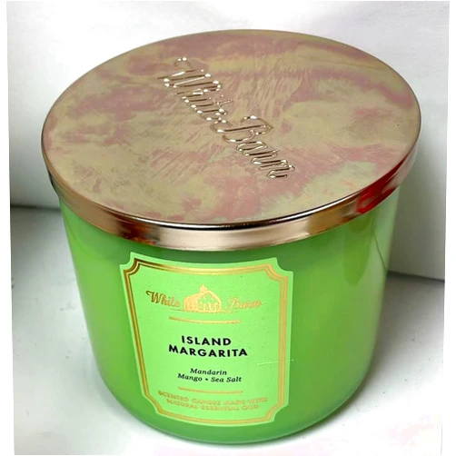 Bath & Body Works Bath and Body Works, White Barn 3-Wick Candle w/Essential Oils - 14.5 oz - 2021 Core Scents! (Island Margarita)