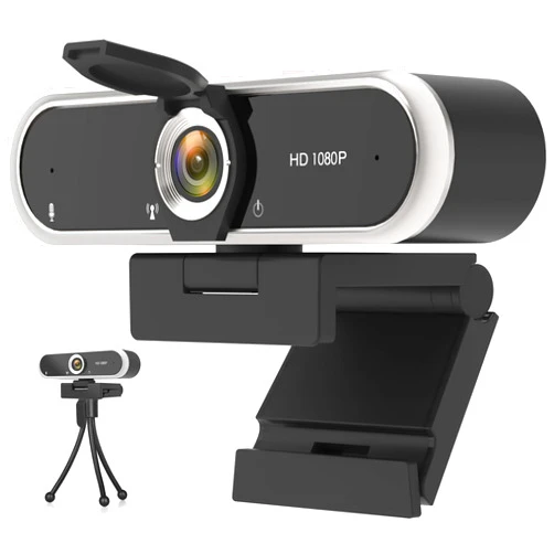 NIVEOLI Webcam 1080P with Microphone & Privacy Cover for PC/Laptop, USB Computer Camera Plug & Play with Auto Light Correction for Video Calls, Live Streaming Gaming & Online Meetings
