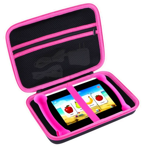 Peyyargo Storage Case Compatible with Leapfrog LeapPad Academy / LeapPad Ultimate / Epic Academy Edition Learning Tablet (Black + Pink)