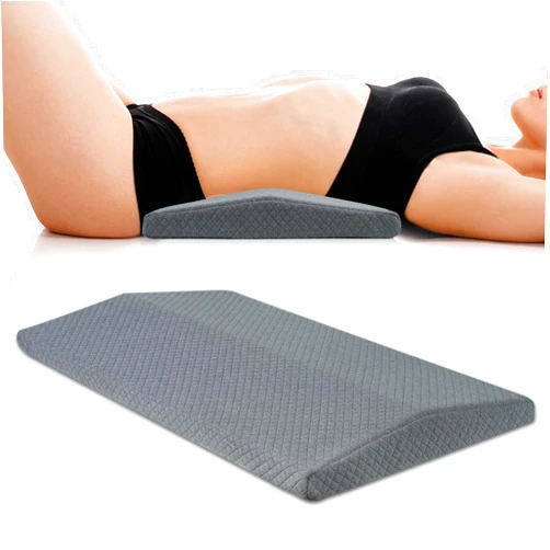 Eiury Lumbar Support Pillow for Back Pain Relief – Memory Foam Wedge for Lower Back, Spine & Waist Support – Bed, Sofa & Car Sleeping Bolster for Side, Back & Stomach Sleepers (Grey)