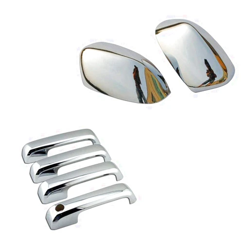 Alittlepanda ALP Chrome Top Half Mirror Cover + 4 Door Handle Covers fit 2017-2021 F250 F350 Super Duty (NOT fit F150)