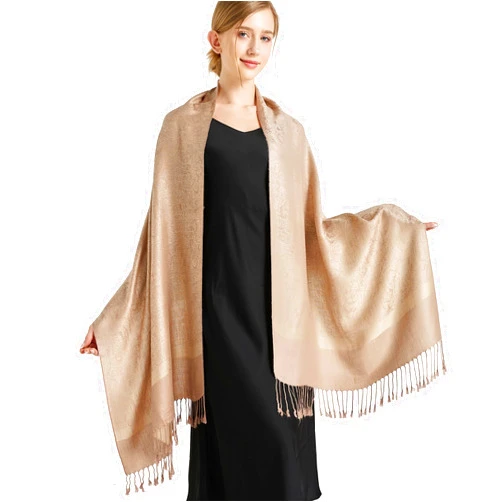 vimate Silky Paisley Pashmina Shawl Scarf-Women's Soft Double-side Jacquard Pashminas Wrap for Evening Dress Travel Shawl