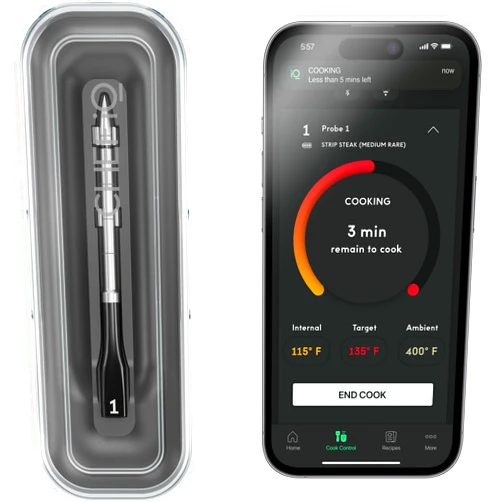 CHEF iQ Sense Smart Wireless Meat Thermometer with Ultra-Thin Probe, Unlimited Range Bluetooth Meat Thermometer, Digital Food Thermometer for Remote Monitoring of BBQ Grill, Oven, Smoker, Air Fryer