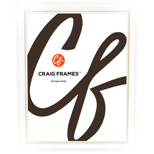 Craig Frames 314WG, Ornate White and Gold Picture Frame, 14 x 16 Inch
