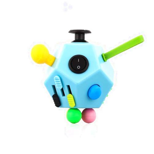 UOOEFUN 12 Sided Cube Toys,Fidget Toys Relief Stress and Anxiety Depression Anti for Kids and Adults with ADD, ADHD, OCD, Autism(Blue & Mix Colors B3)