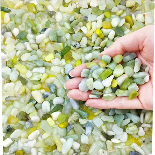 FANTIAN 2lb Jade Rocks for Plants Indoor, 3/8 inch Small Pebbles for Indoor Plants, Decorative Rocks for Succulents Cactus Bamboo Vases Landscaping Drainage and Outdoor Garden Rocks