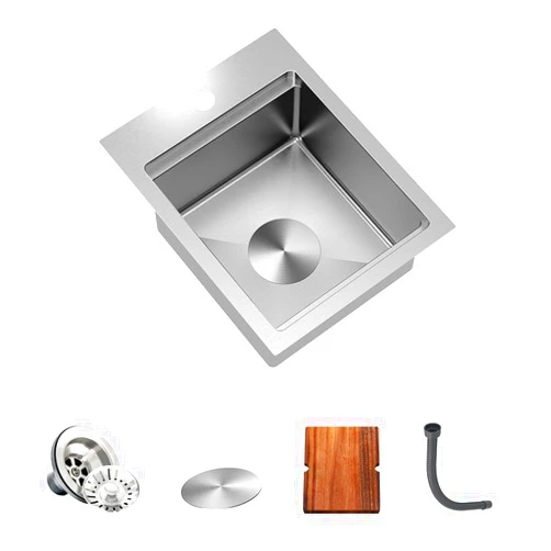TORVA Drop-in Bar Sink, 13x17inch RV Kitchen Sink,16 Gauge Stainless Steel Topmount Single Bowl Sink with Cutting Board - 6 Inches Deep Bar/Prep Basin