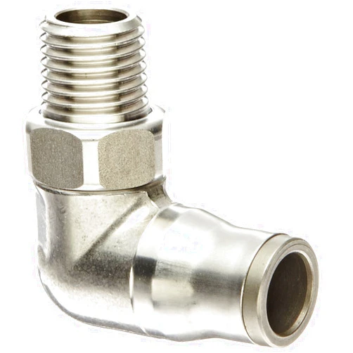 Parker Legris Legris 3889 10 13 Stainless Steel 316 Push-to-Connect Fitting, 90 Degree Elbow, 10 mm Tube OD x 1/4