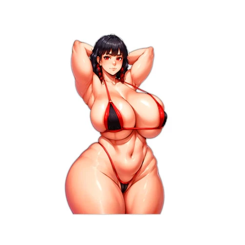 Generic Curvy Anime Girl Thicc Manga Women Big Breast Waman Stickers Cartoon Girl Comics Stickers E381 (6x6, Transparent)