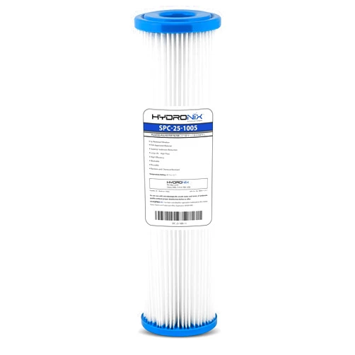 Hydronix SPC-25-1005 Universal Whole House Sediment Pleated Water Filter, Washable and Reusable, 2.5