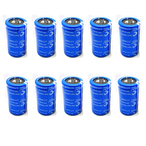 Amefil 10Pcs 2.7V 500F supercapacitor - high-Performance supercapacitor 35x60mm Blue