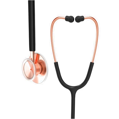 Clairre Rose Gold Stethoscope Gift for Nurses, Doctors and Medical Students, Dual Head for Home Health Use Christmas White Elephant Gift, Night Black