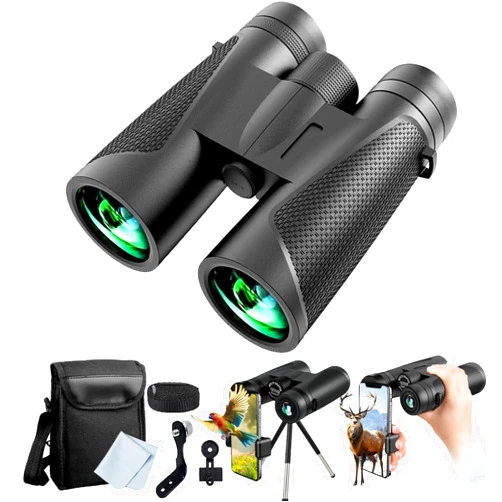 Dokeal 12x42 HD Binoculars for Adults High Powered, Lightweight Compact BAK4 Binoculars with Upgraded Tripod and Phone Adapter, Waterproof Binoculars for Bird Watching, Cruise Ship, Hunting, Travel