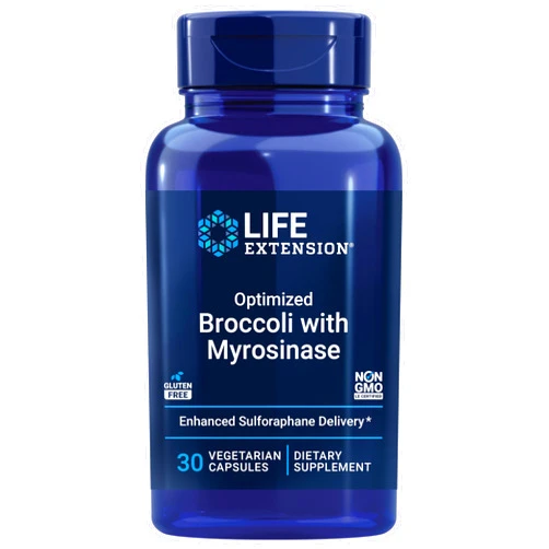 Life Extension Optimized Broccoli with Myrosinase, Liver and Detox Supplement, Advanced bioavailable, Once-Daily, Non-GMO, Vegetarian, Gluten-Free, 30 Capsules