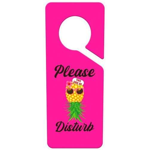 Shejdgart Please Disturb Door Hanger Sign -Shejdgart Pink Upside Down Pineapple Front Door Sign Double Sided Please Disturb Door Hangers Funny Wedding Gifts for Couples Bedroom Living Room Home Decor